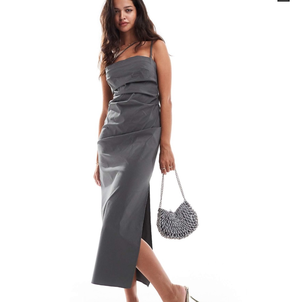 ASOS Women's grey midis dress 10